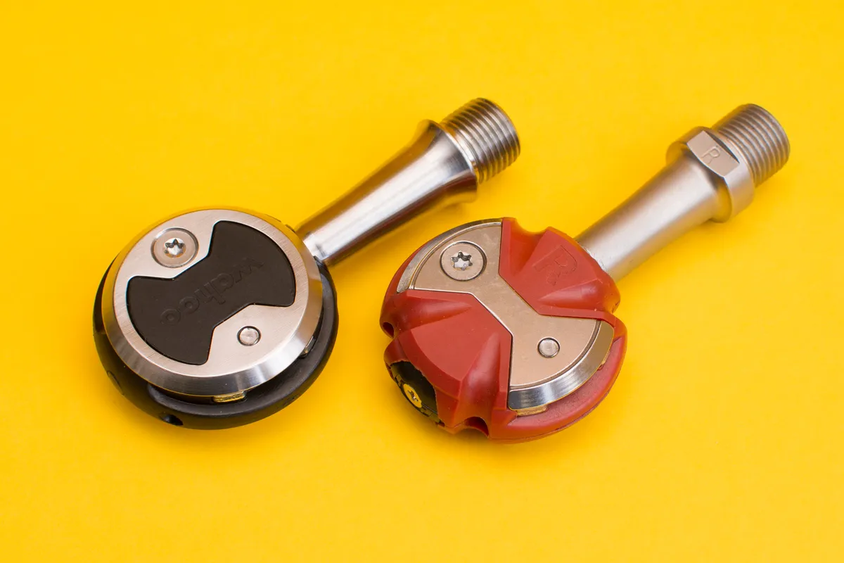 The new Wahoo Speedplay pedals are closely related but subtly different to their predecessors (right).