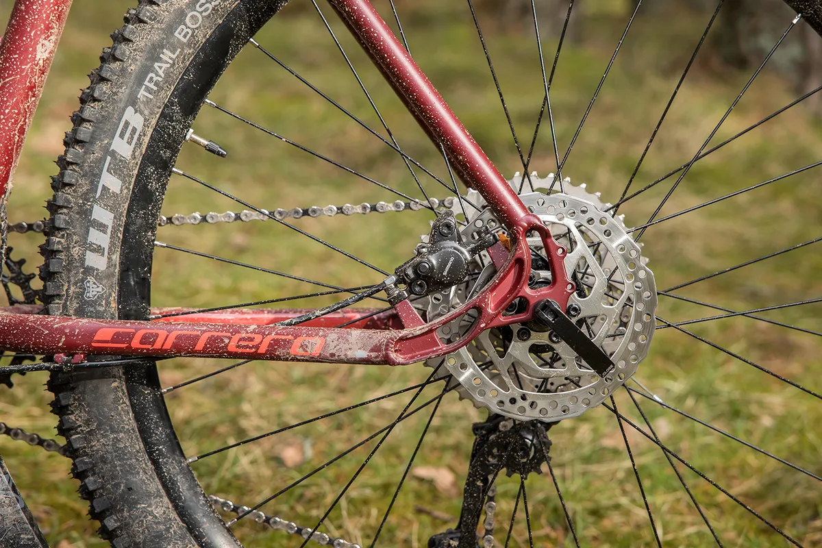 Carrera Fury hardtail mountain bike has a quick release system on the rear