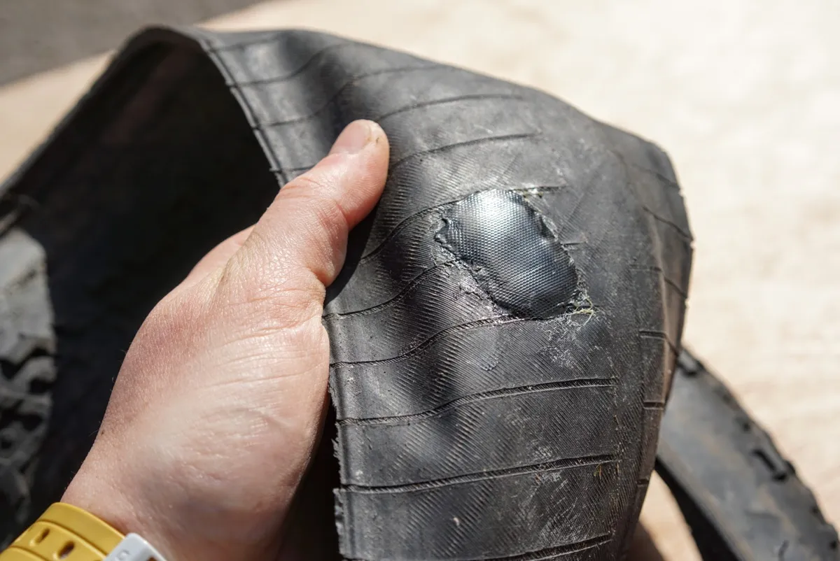 Patched tubeless tyre