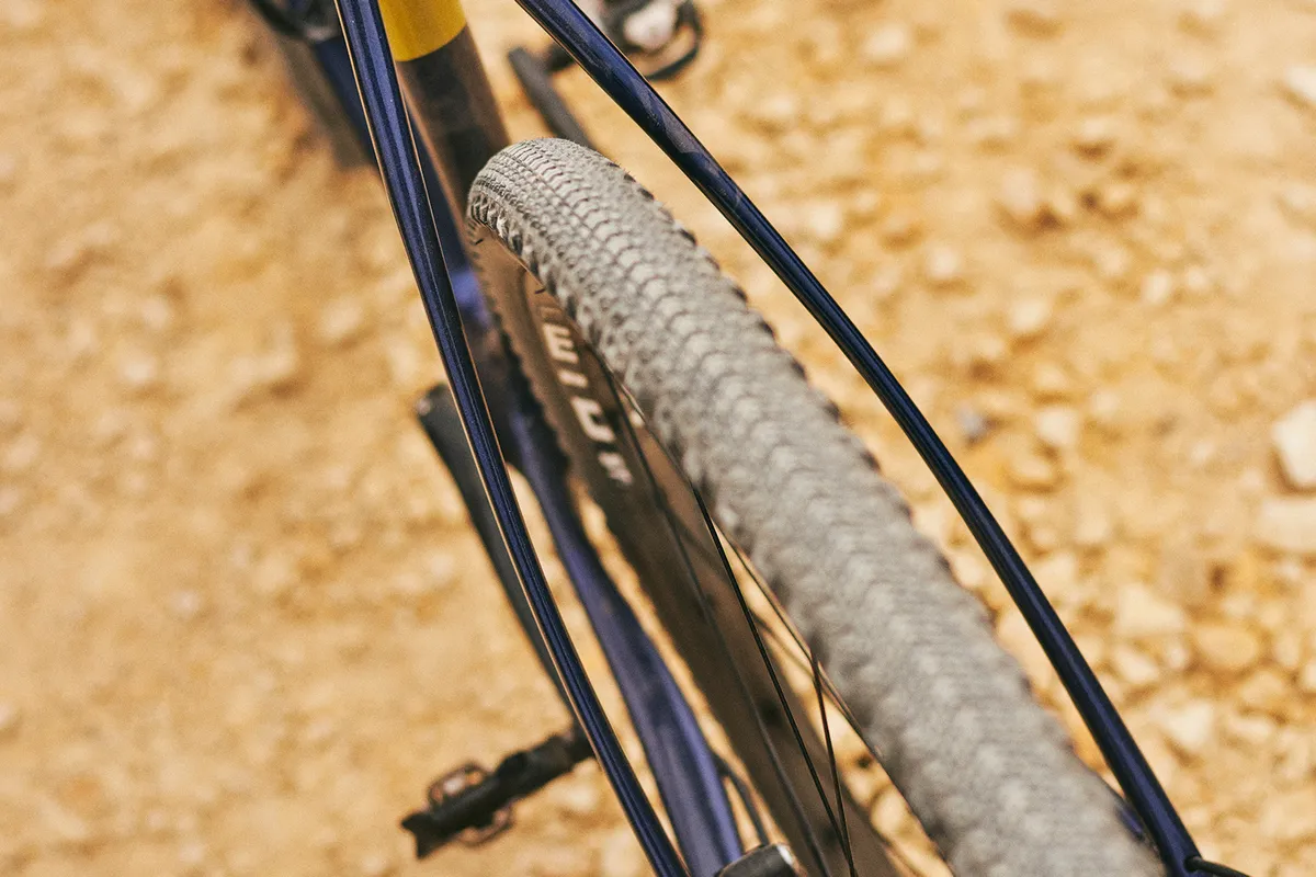The Salsa Warbird Carbon GRX 600 road/gravel bike is equipped with Teravail Cannonball tyres