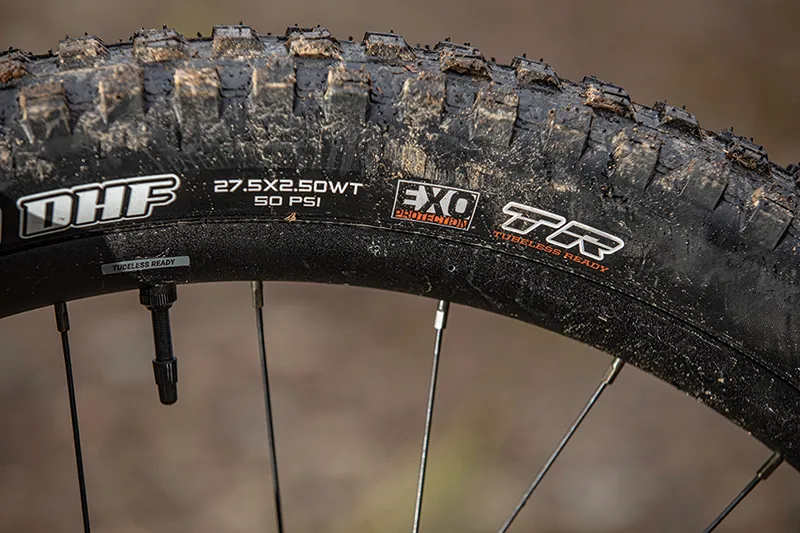Maxxis Minion tyres on the Giant Reign SX full suspension mountain bike