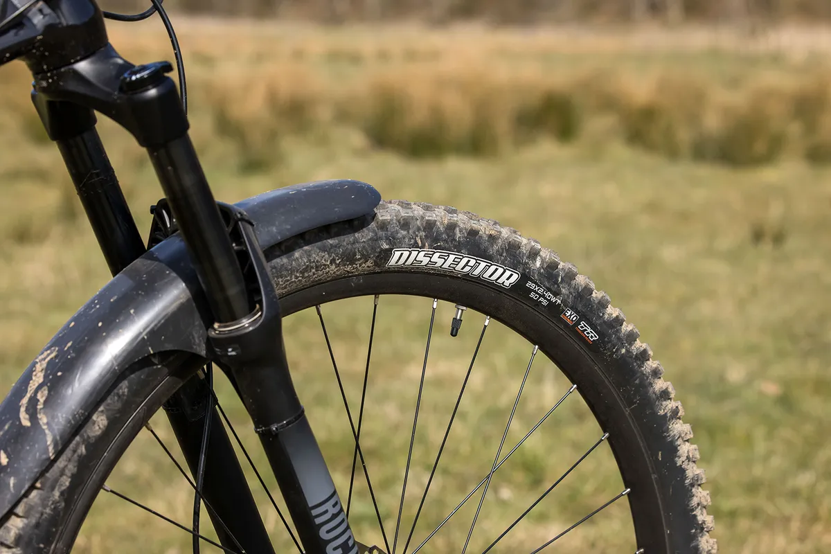 Maxxis Dissector Dual EXO TR tyres on the Merida Big.Trail 500 hardtail mountain bike