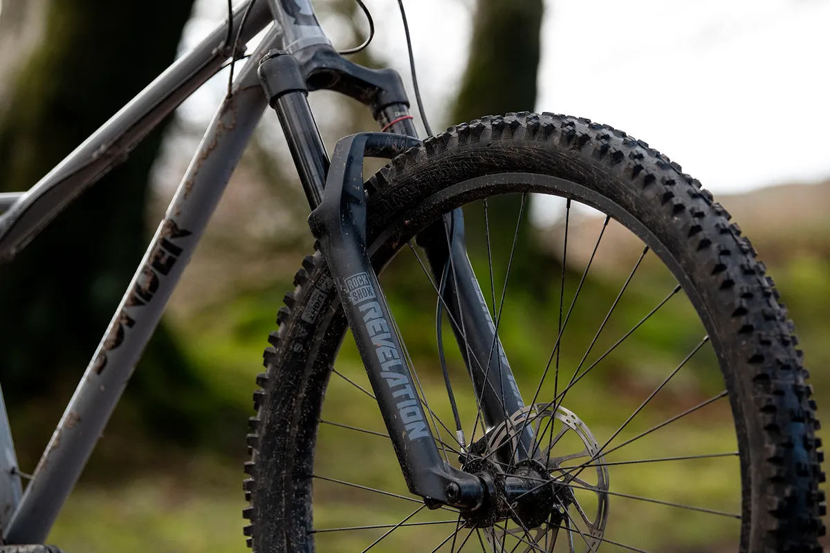 The Sonder Signal ST NX hardtail mountain bike is equipped with a RockShox Revelation RC
