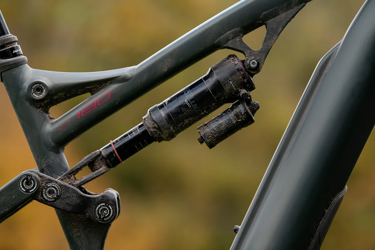 RockShox Super Deluxe Select rear shock on the full suspension electric mountain bike