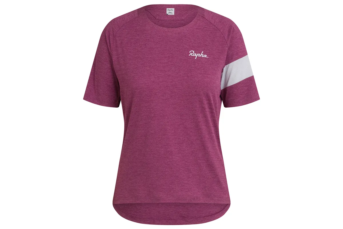 Rapha Women’s Trail Technical t-shirt in Amaranth and Micro Chip