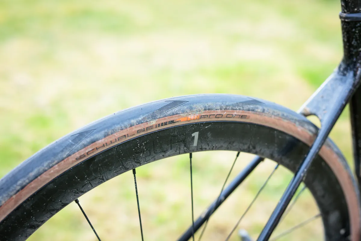 Schwalbe Pro One TLE Transparent with a Giant SLR 1 wheel