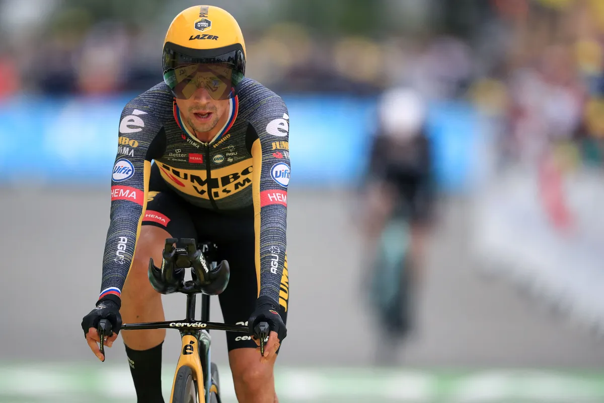 Primoz Roglic during stage 5 of the 2021 Tour de France