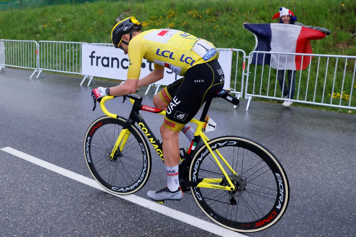 Tadej Pogačar during stage 9 of the 2021 Tour de France