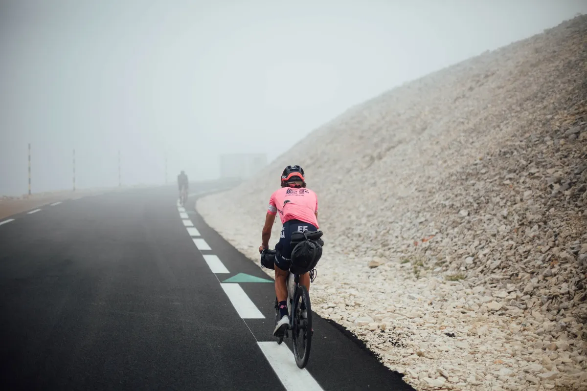 Lachlan Morton riding the Alt Tour on Mont Ventoux