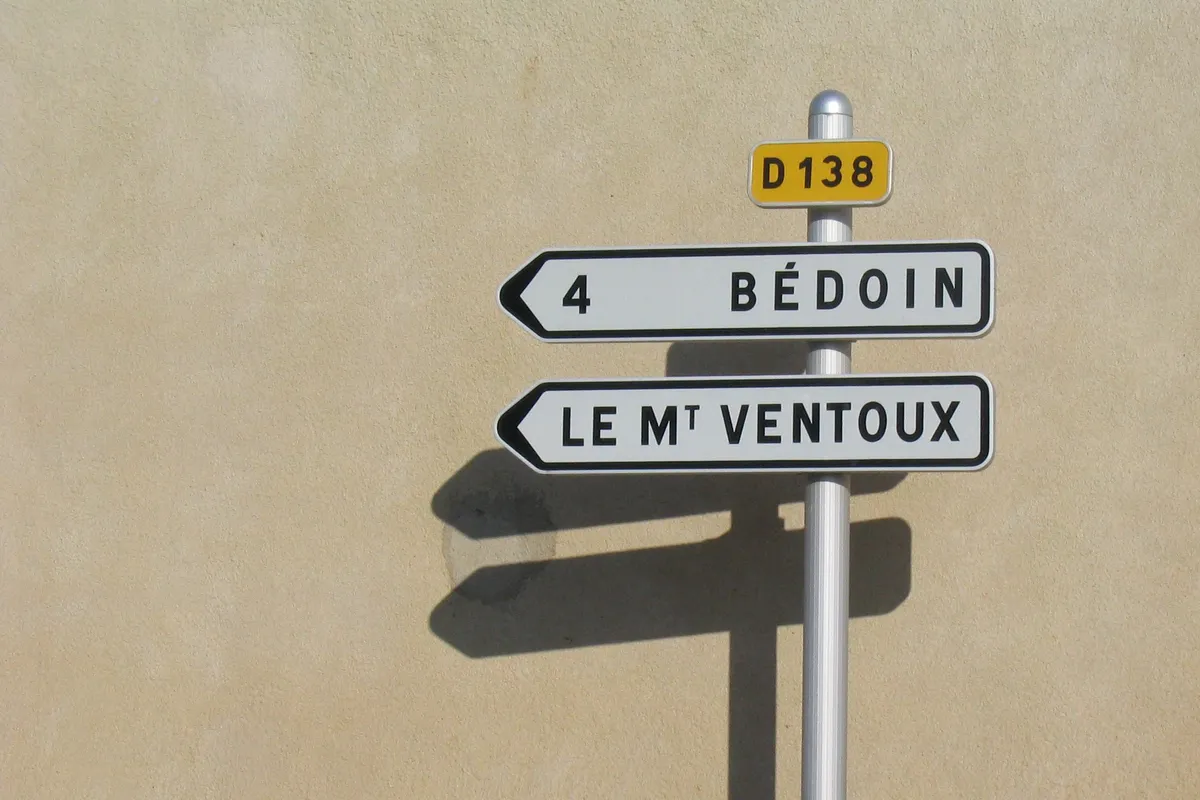 Mont Ventoux and Bedoin road sign