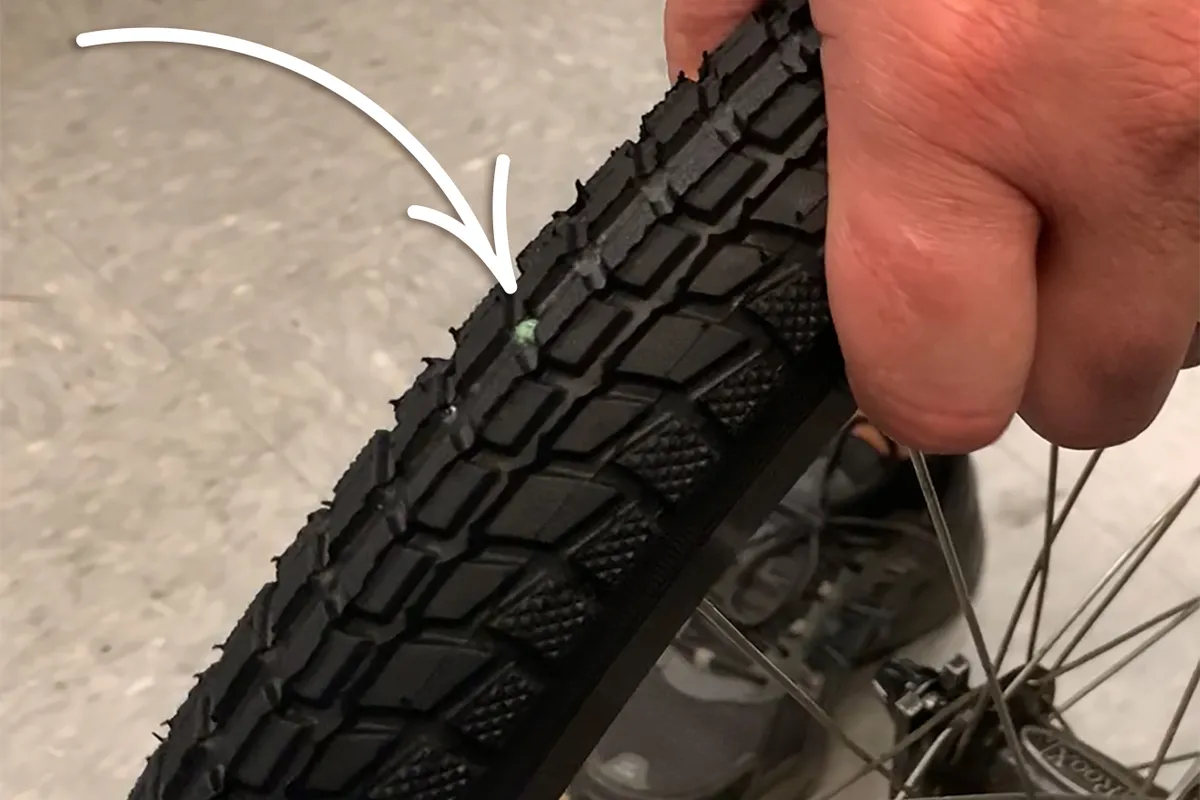 Slime sealant in tyre
