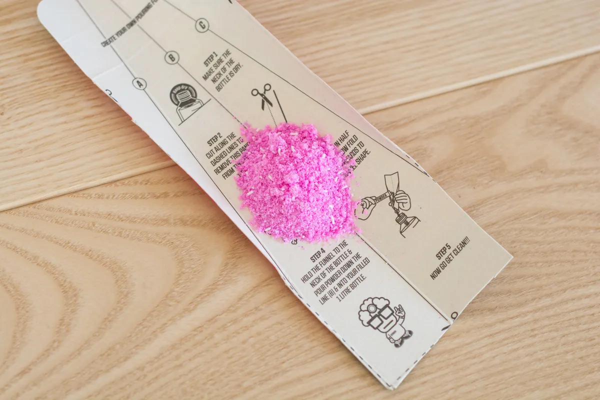 Pink bike wash powder