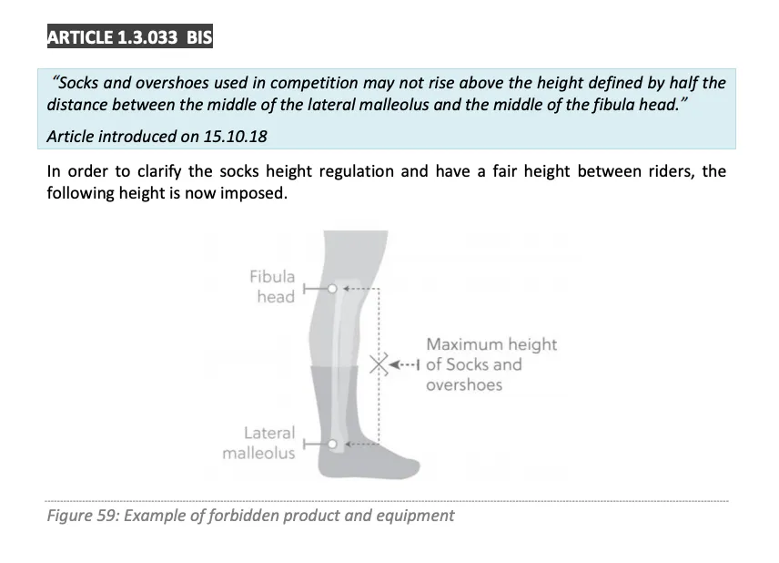 UCI sock height rule