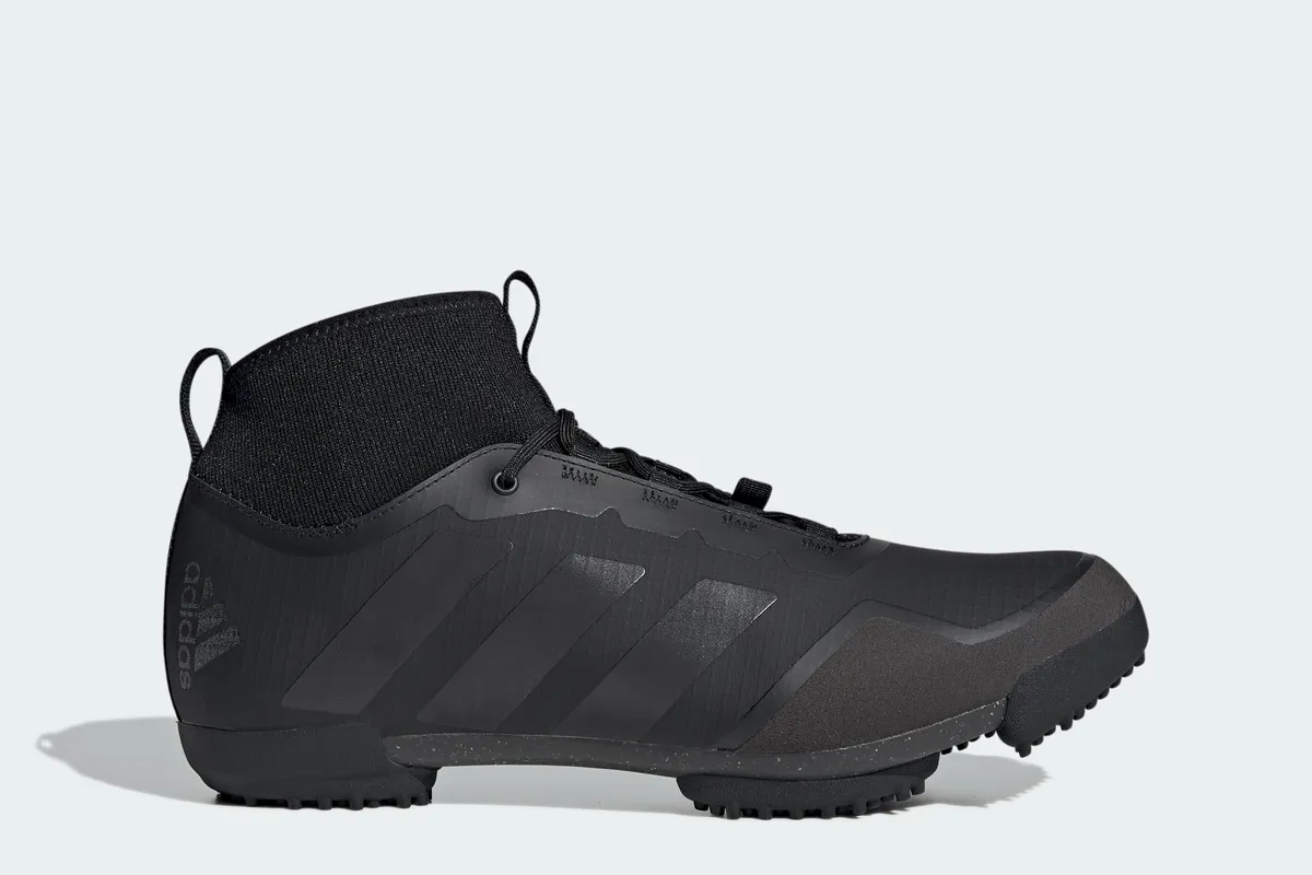 Adidas Gravel Shoe in black side profile