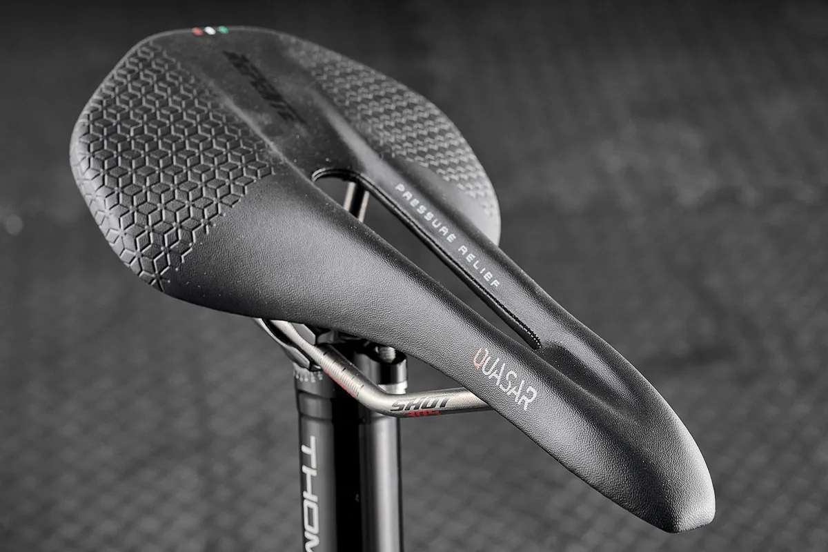 The Kinesis Aithen Disc road bike is equipped with a Repente Quasar saddle