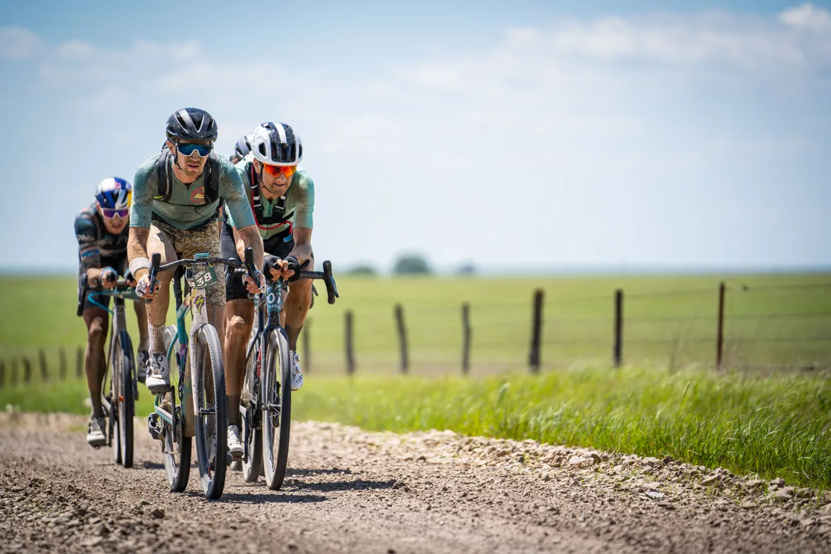Ian Boswell riding the 2021 Unbound gravel race
