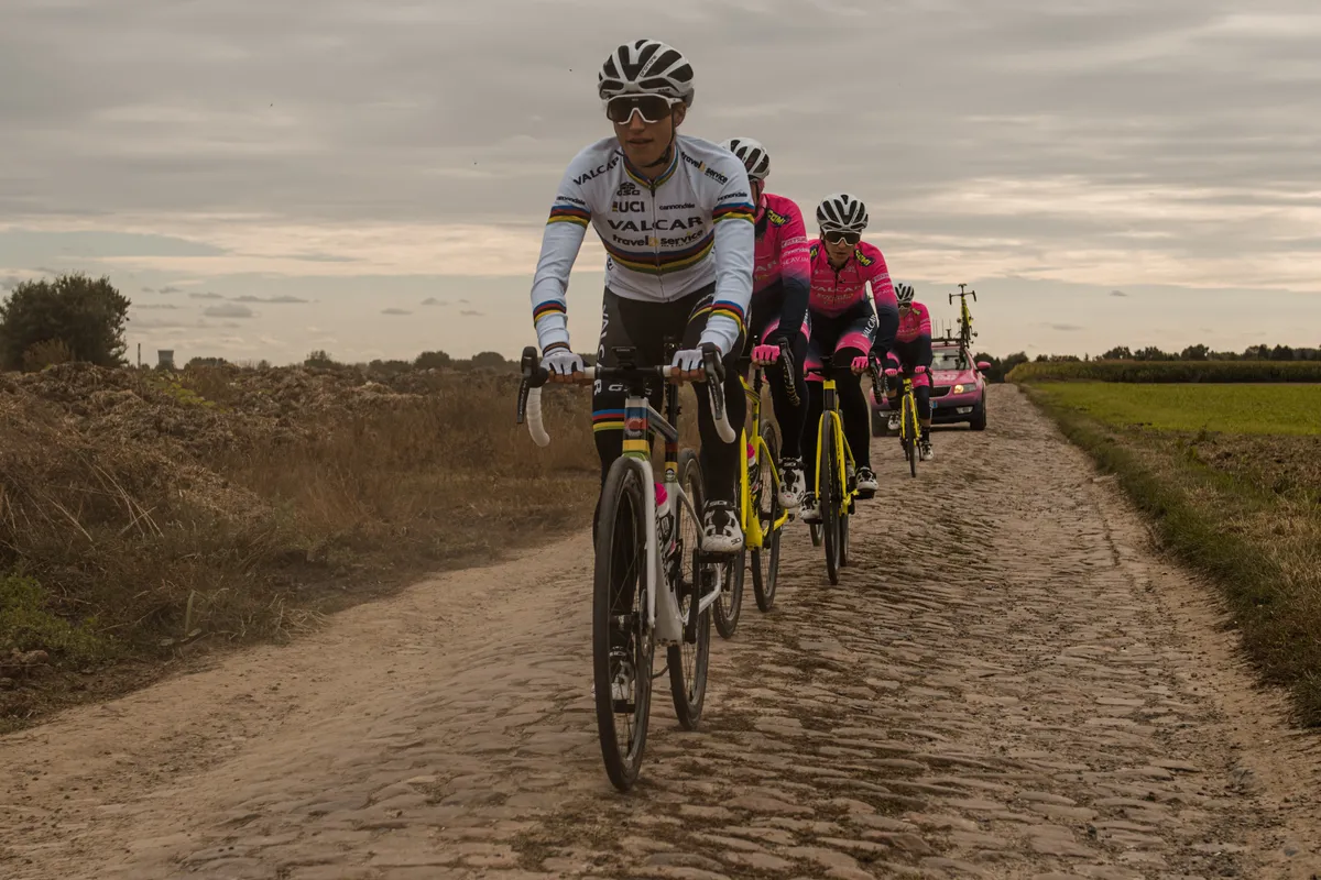 Balsamo has been out with her team on a Paris-Roubaix recon.