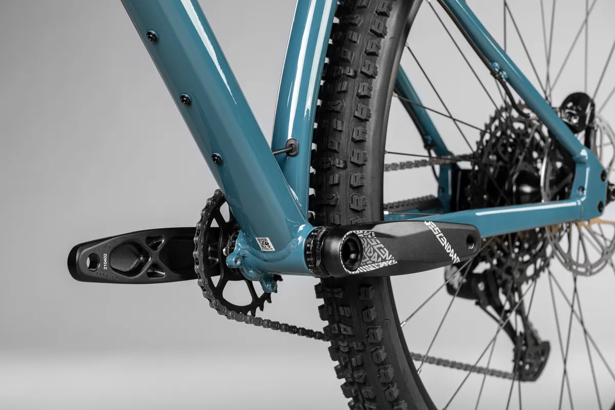 The triple cargo mounts under the down tube add to the bikes versatility, as do the chain guide mounts.