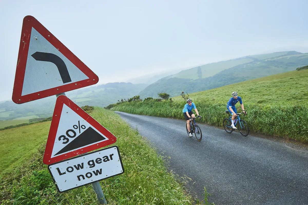 Two male cyclist riding through Cornwall