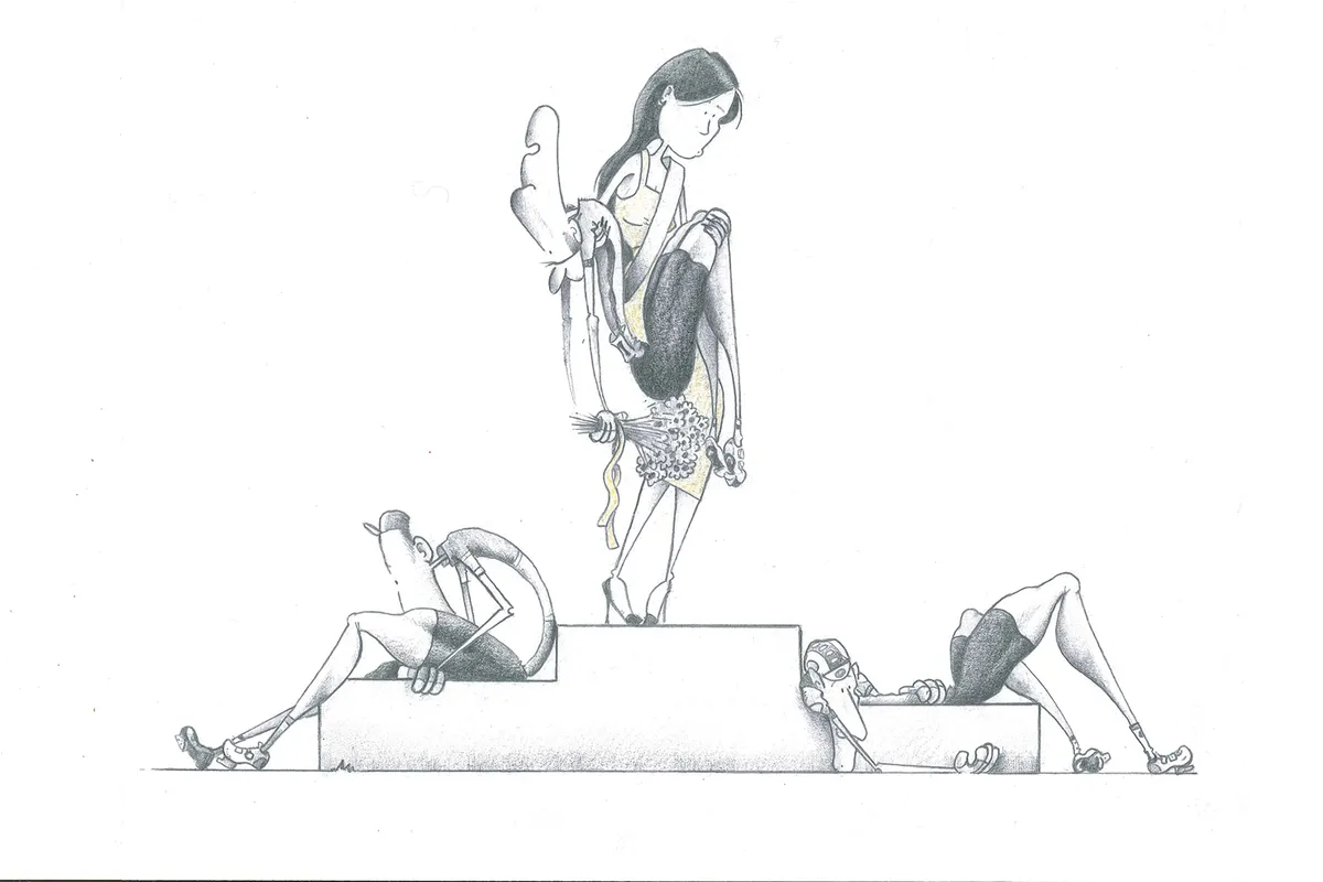 Illustration depicting eating disorders in cyclists