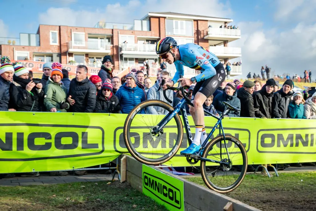 Belgian Michael Vanthourenhout pictured in action during the Men Elite race at the UCI Cyclocross World Championships, in Hoogerheide, The Netherlands on Sunday 05 February 2023.