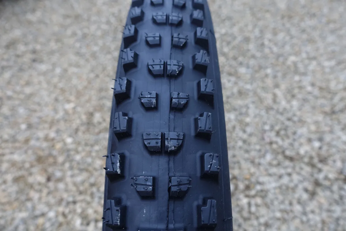The Michelin's DH 34 tread pattern is plenty aggressive enough, and the Magi-X DH compound and Downhill Shield casing make an incredibly capable tyre.