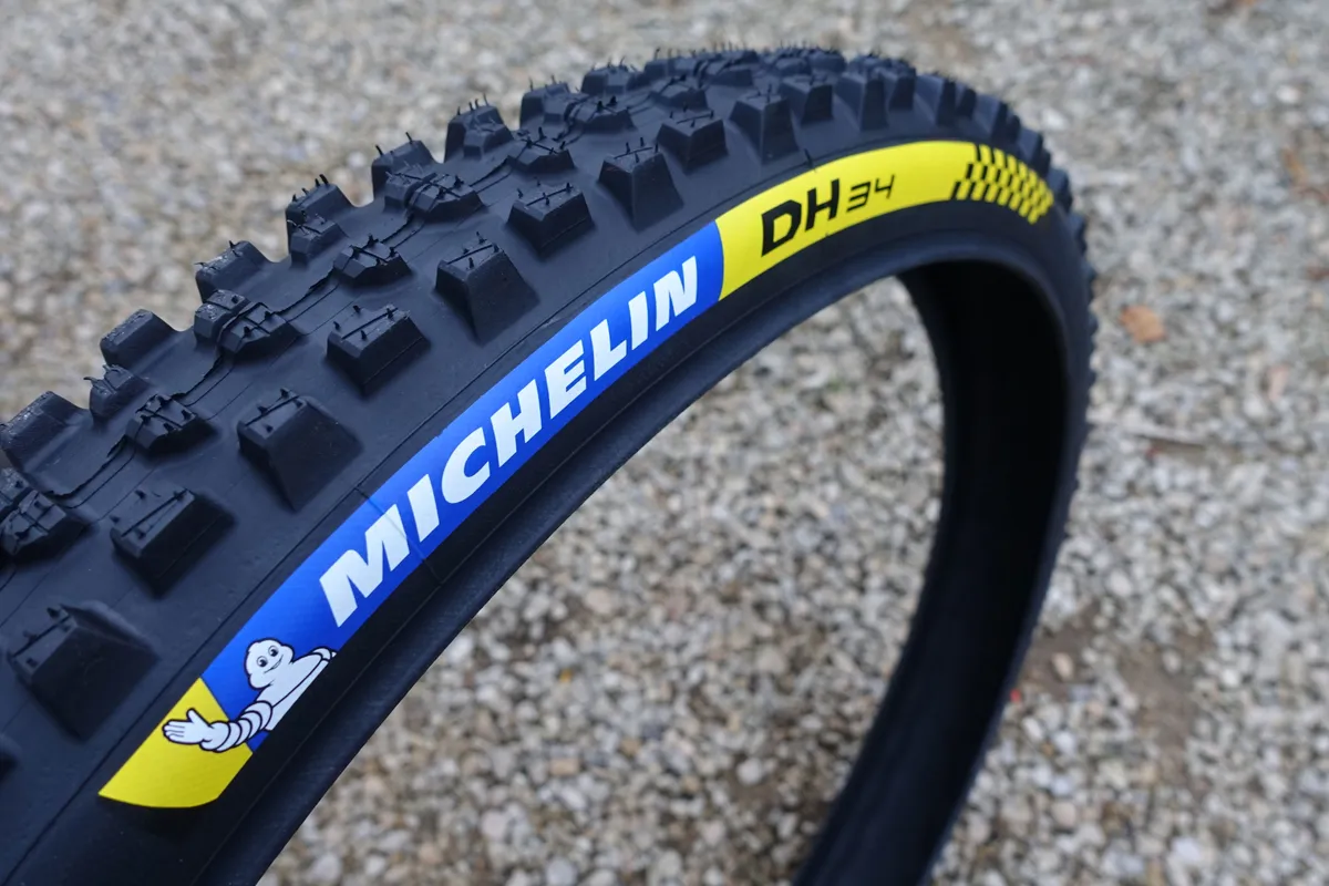 Michelin's DH 34 tyre is the brands faster rolling DH offering suited to dryer, more hardpack trails.
