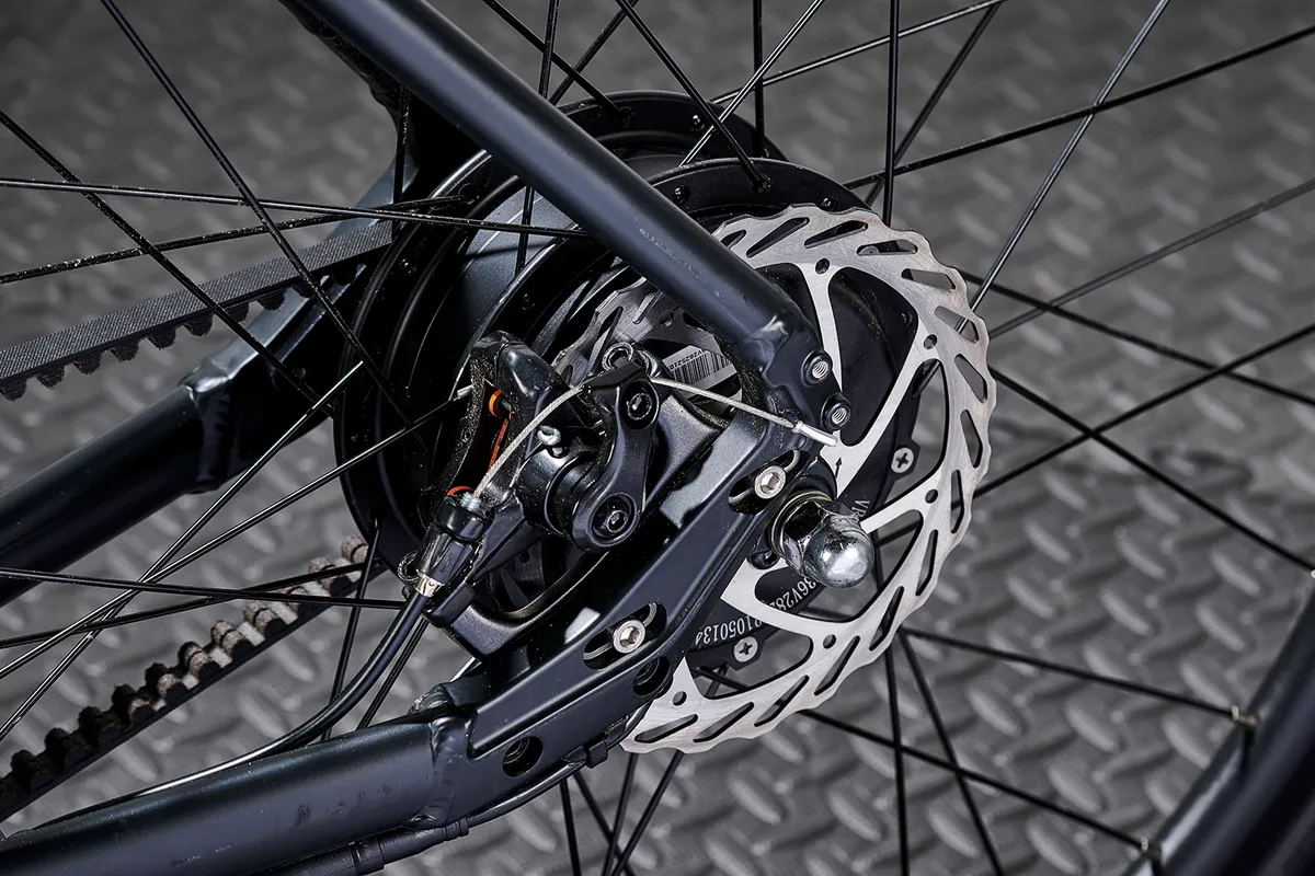 The Pure Electric Flux One eBike is equipped with NUTT cable disc brakes
