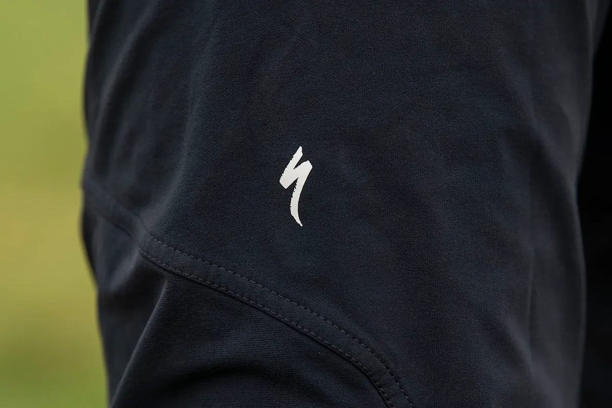 Specialized logo on their Trail Pants for mountain bikers
