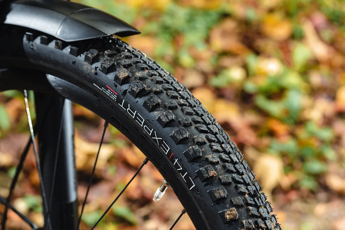 The Trek Powerfly FS9 Equipped eBike is equipped with Bontrager LT4 Expert 29x2.4in tyres