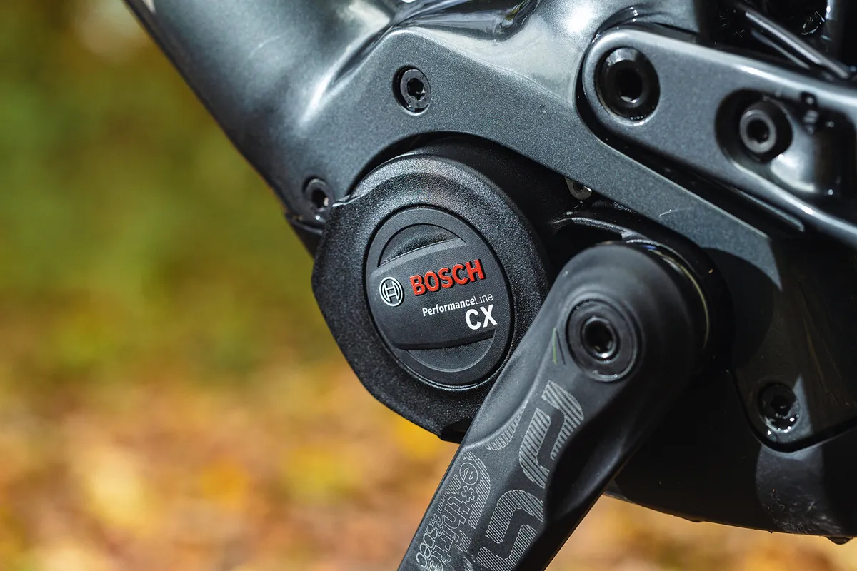The Trek Powerfly FS9 Equipped eBike is equipped with a Bosch Performance CX motor