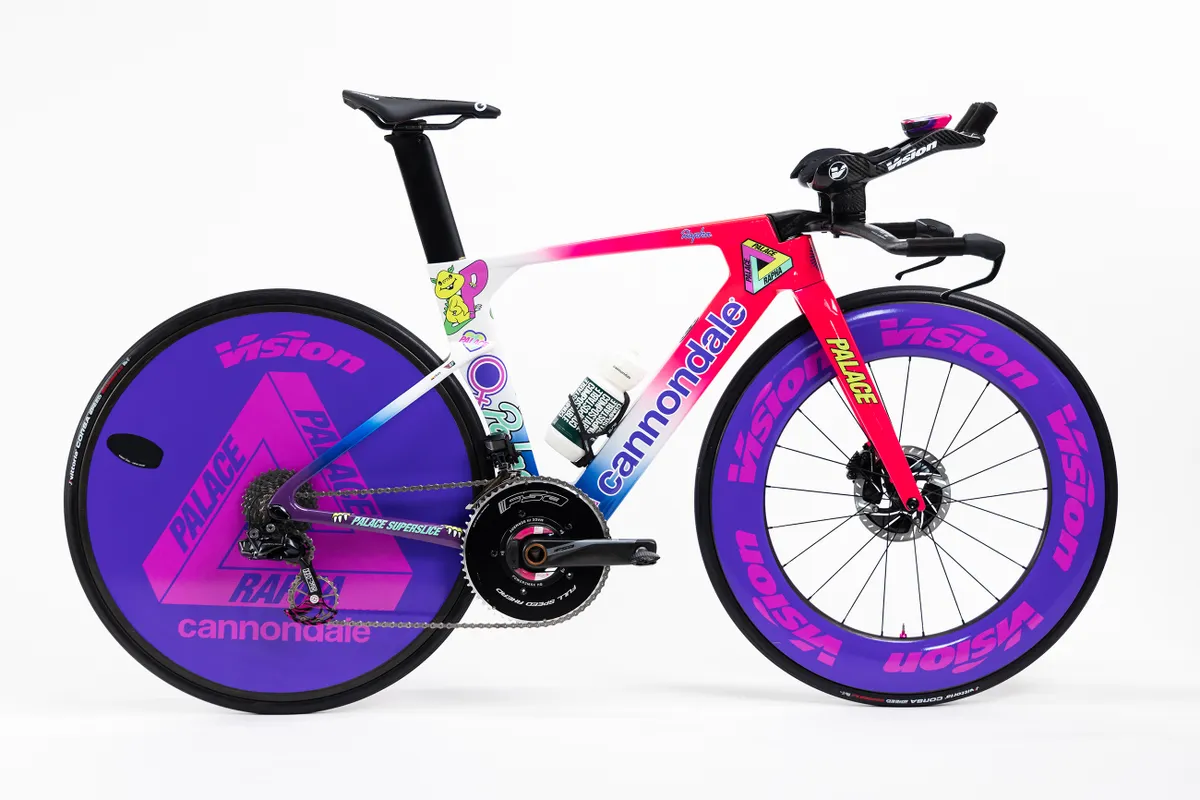 Cannondale Palace SuperSlice product shot with purple wheels