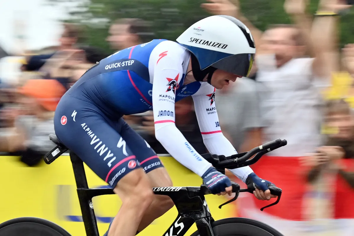 Michael Morkov of Quick-Step Alpha Vinyl pictured in action during the first stage of the Tour de France