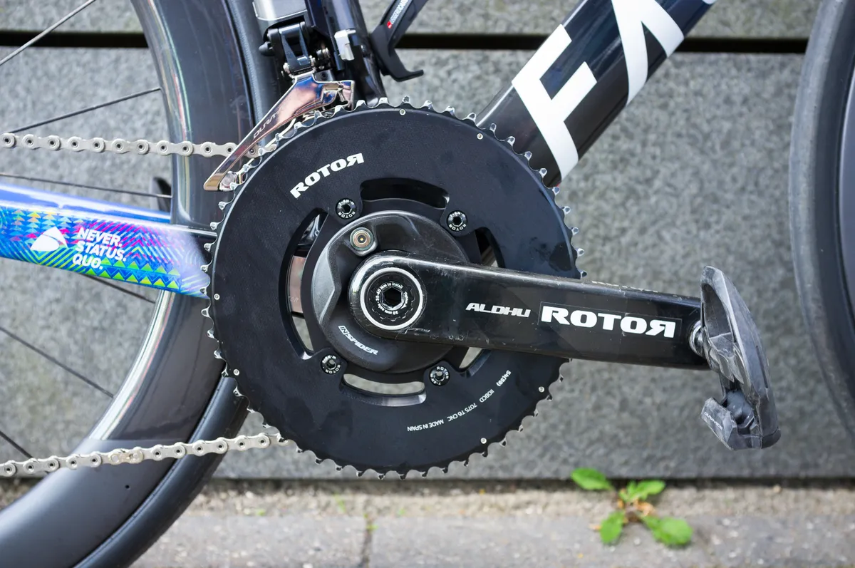 Jakob Fuglsang's Factor Ostro VAM with Rotor crankset and Shimano Dura-Ace 11-speed components