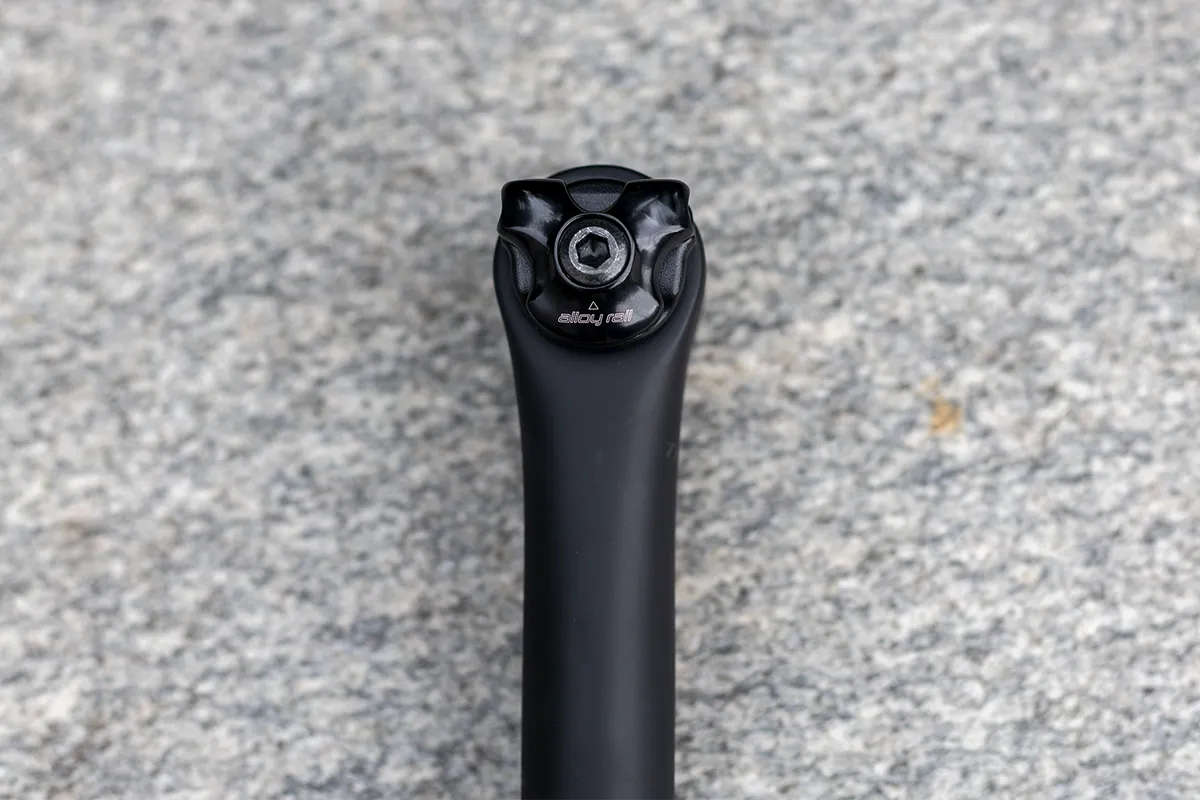 Roval Terra seatpost against a stone background