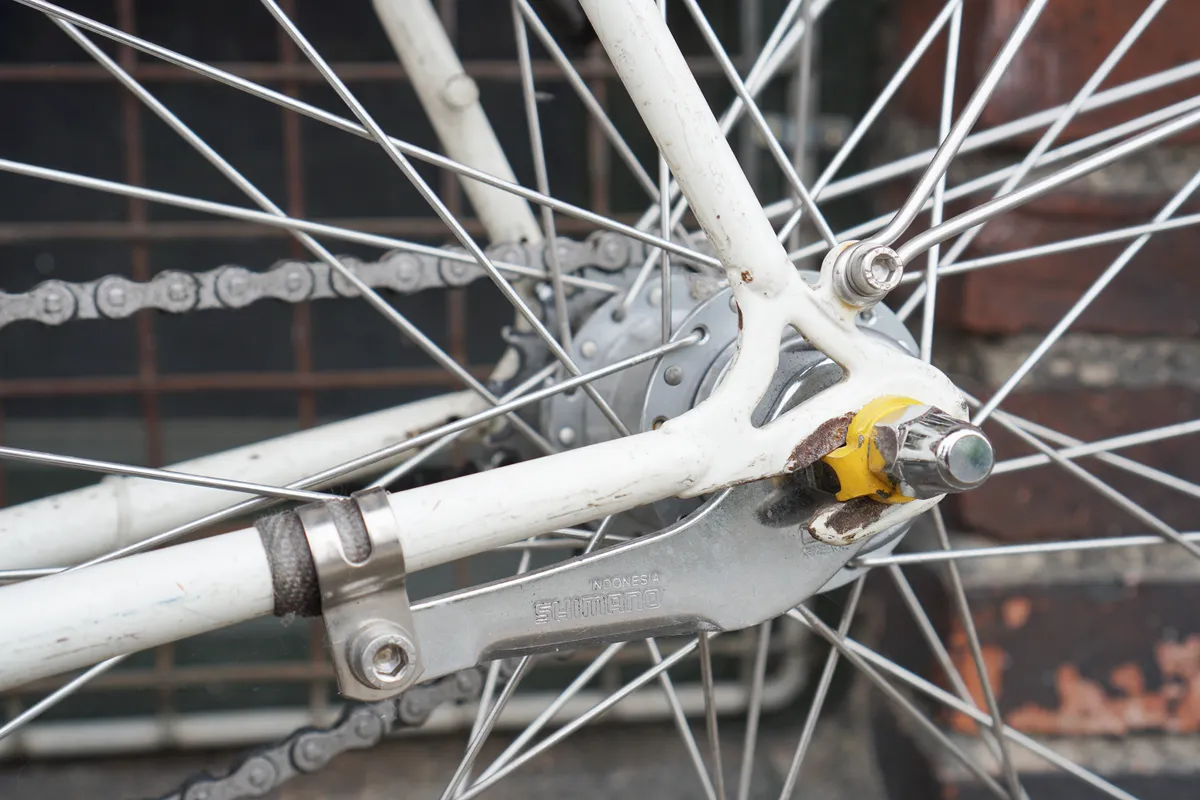 Coaster brake reaction arm on a singlespeed bike in Copenhagen