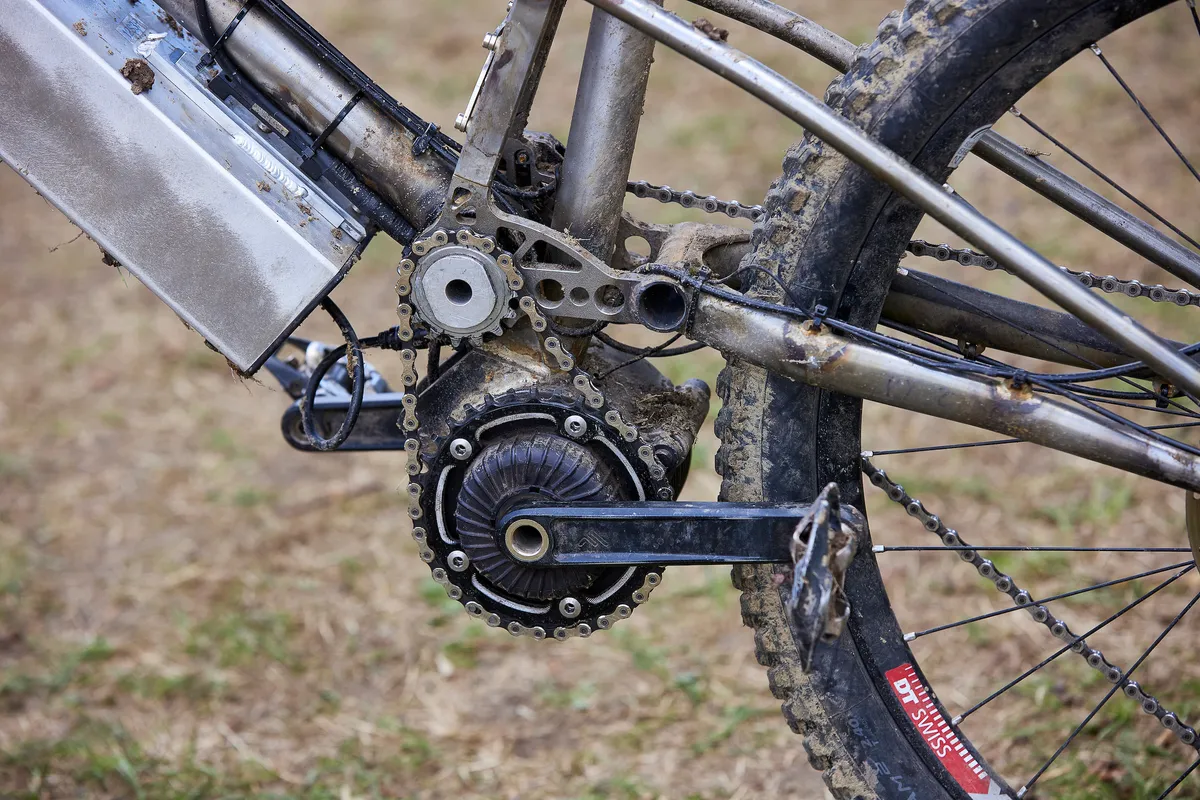 Starling Pylon eMTB prototype with Freeflow Technologies motor on display at the 2022 Malverns Classic