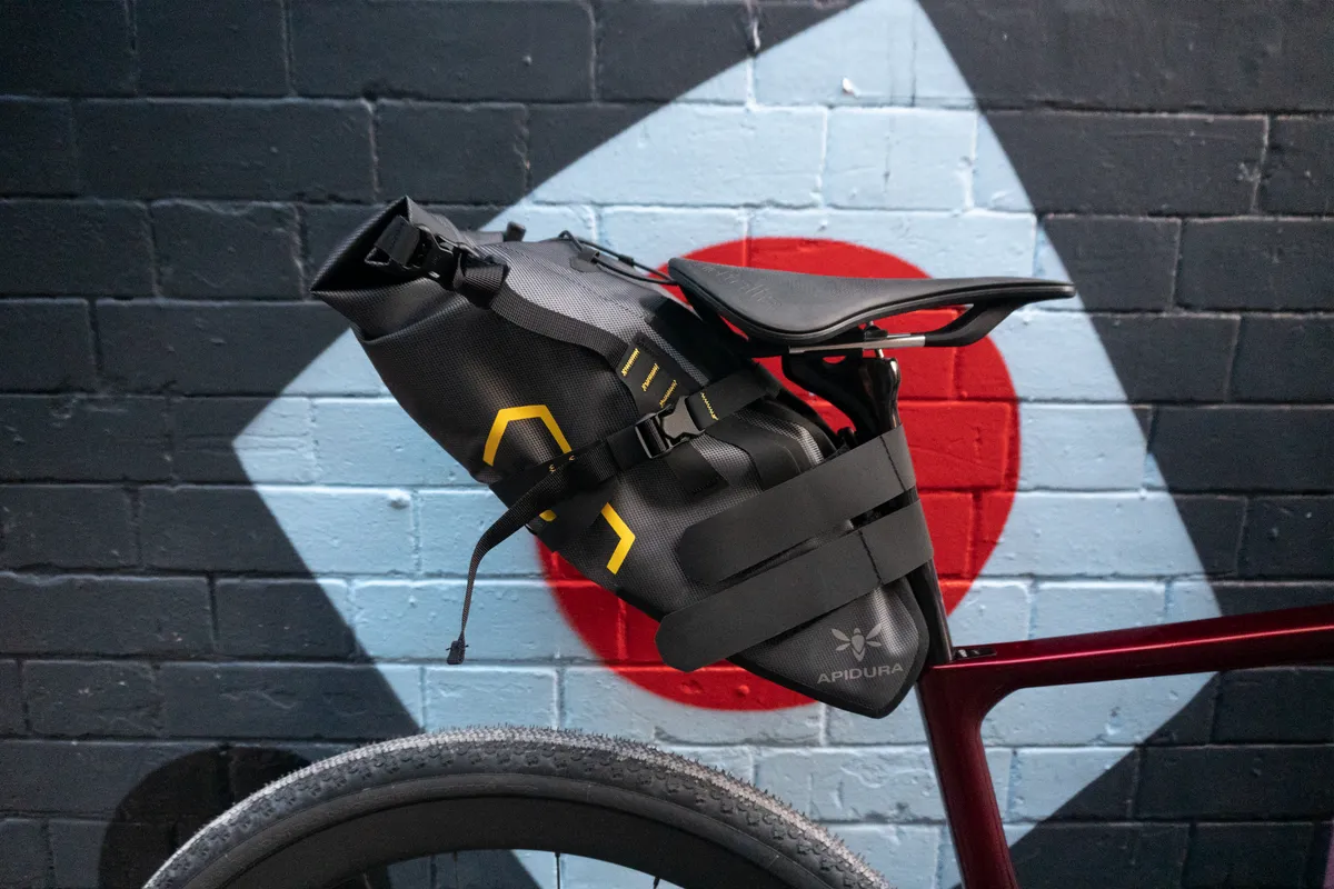Apidura Expedition Saddle Pack mounted on Berria Belador Allroad gravel