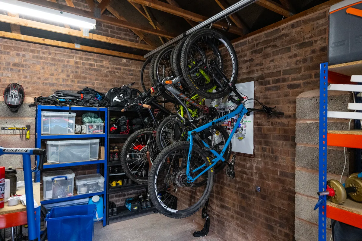 Stashed SpaceRail bike storage rack
