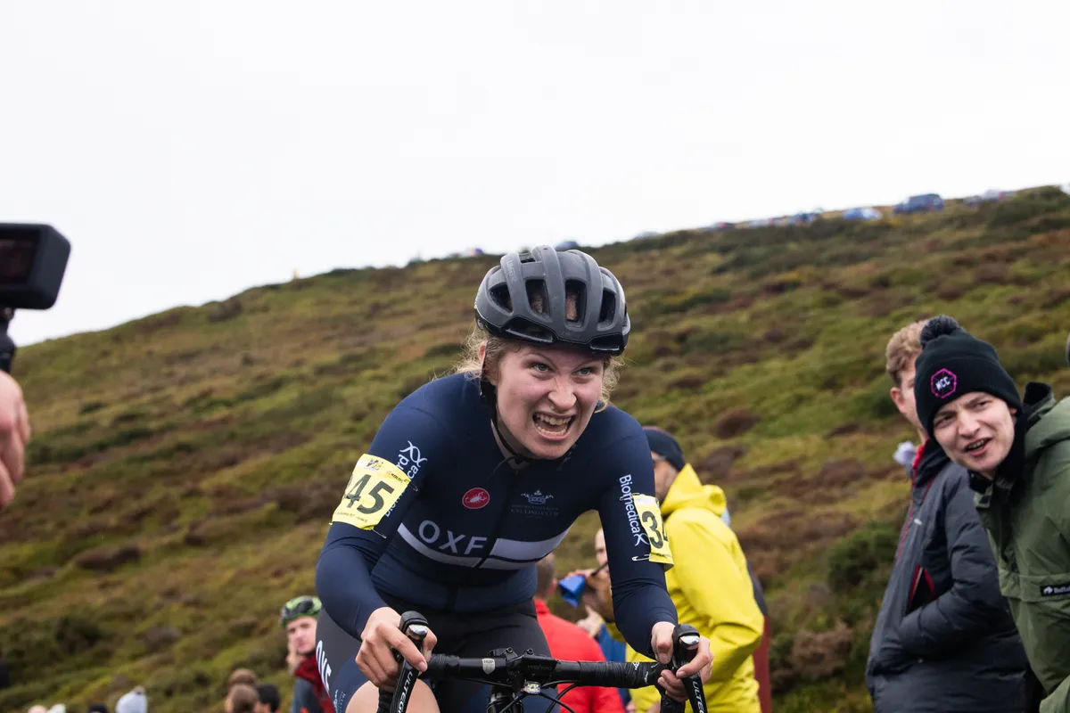 UK National hill climb championship women rider shot.