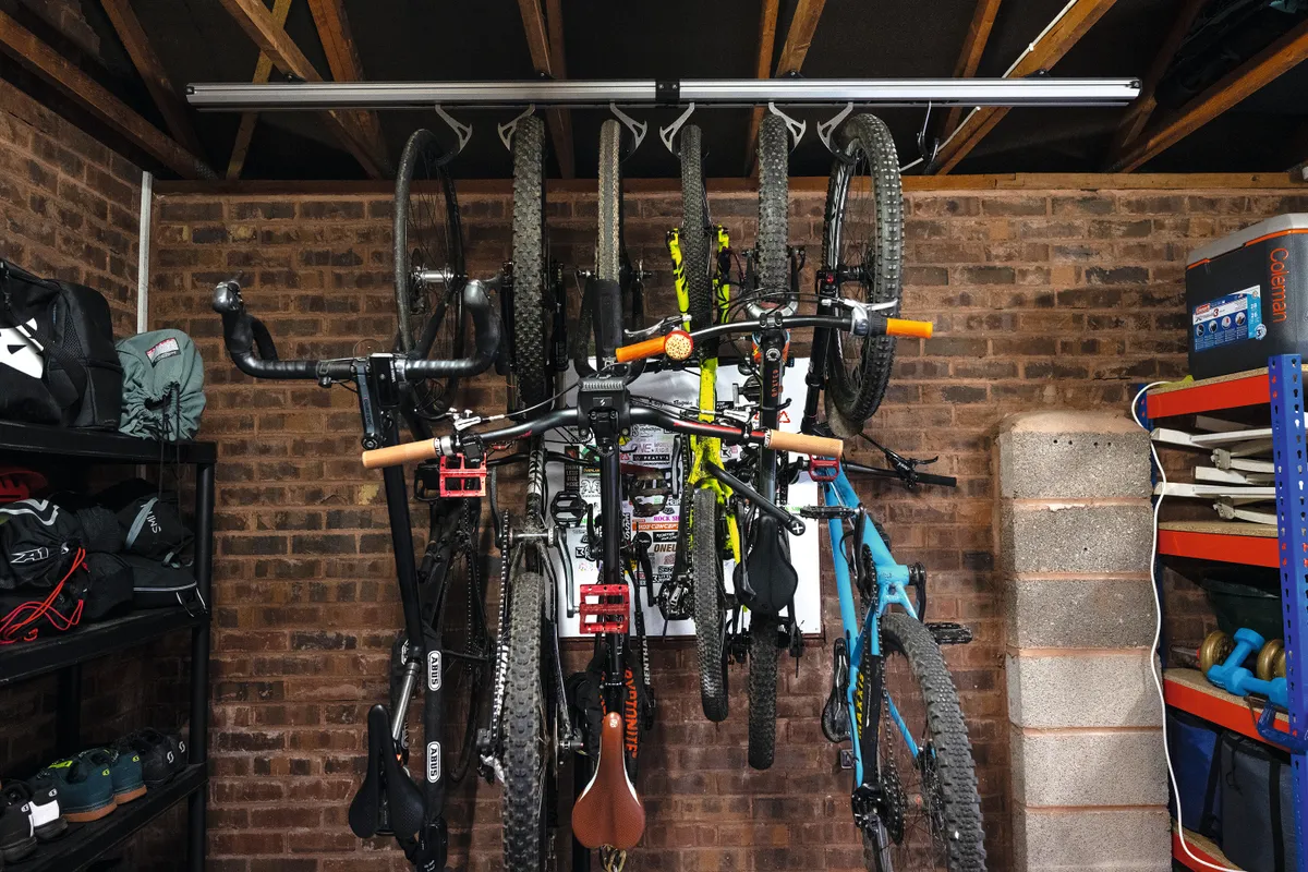 Stashed SpaceRail bike storage rack