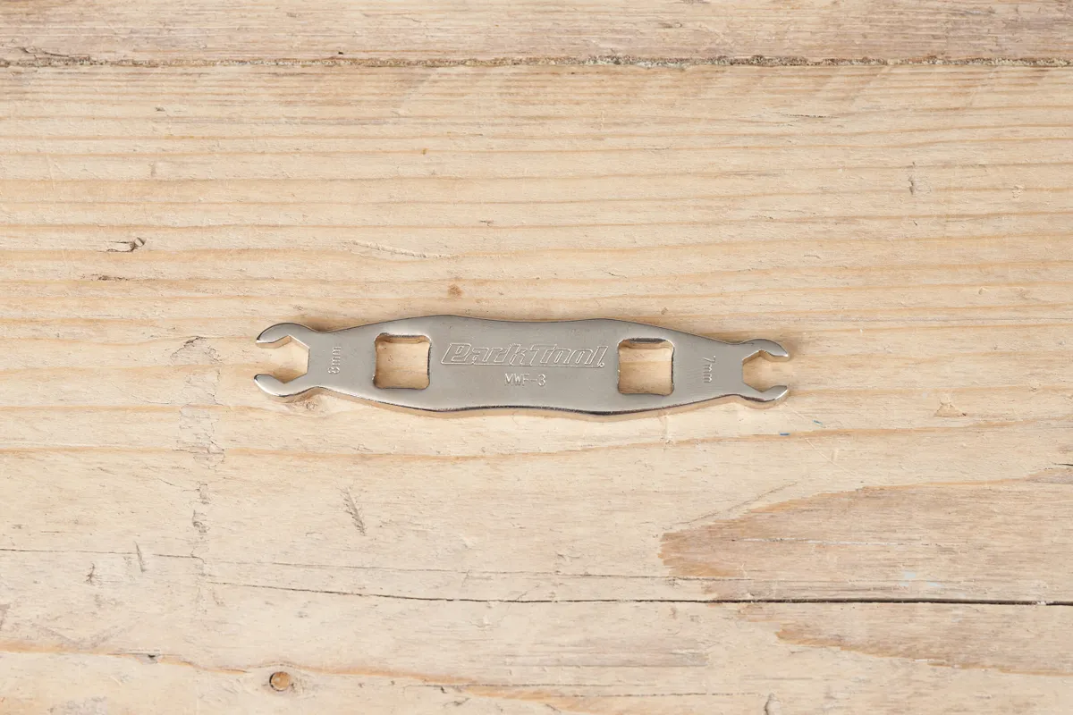 Park Tool Metric Flare Nut Wrench on a wooden background