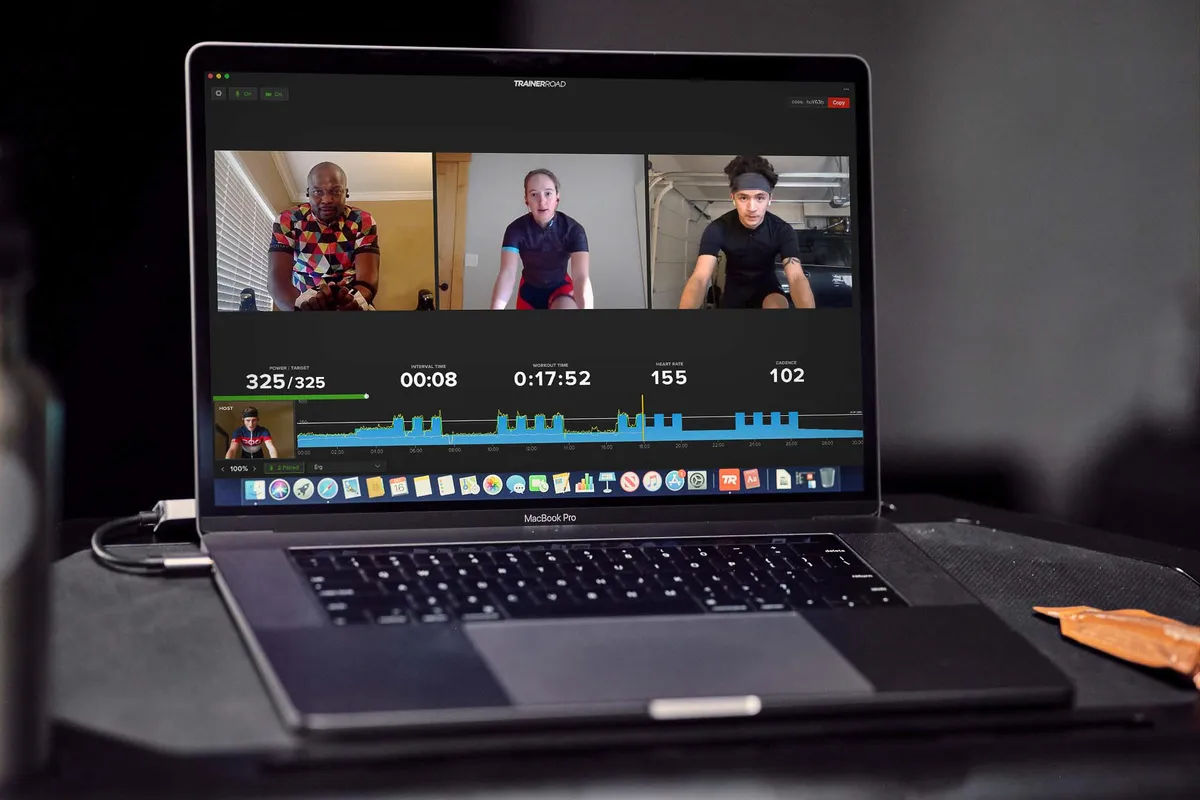 TrainerRoad app – group workout screen