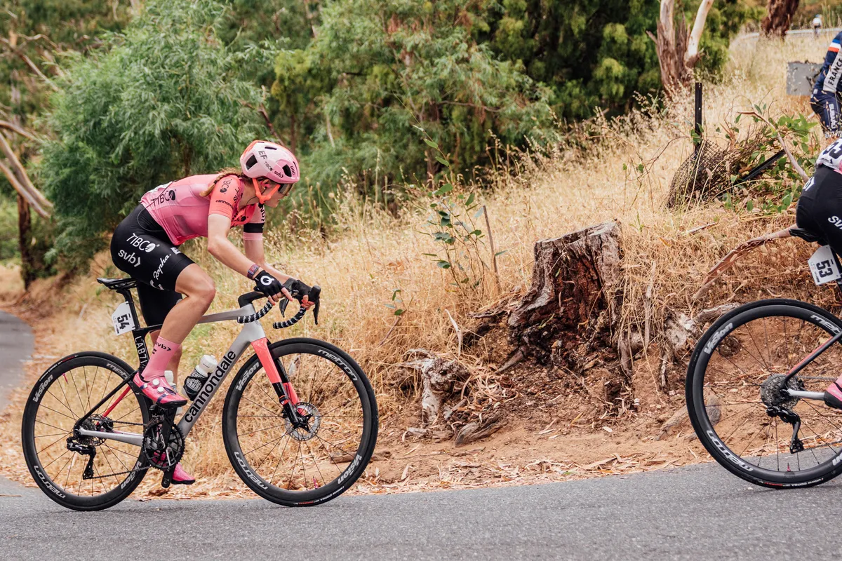 EF Education-TIBCO-SVB rider racing in the 2023 Tour Down Under