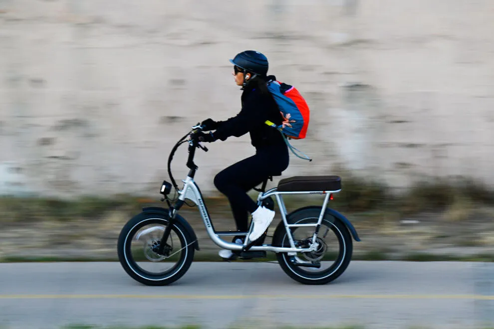 An ebike rider in Denver, Colorado.
