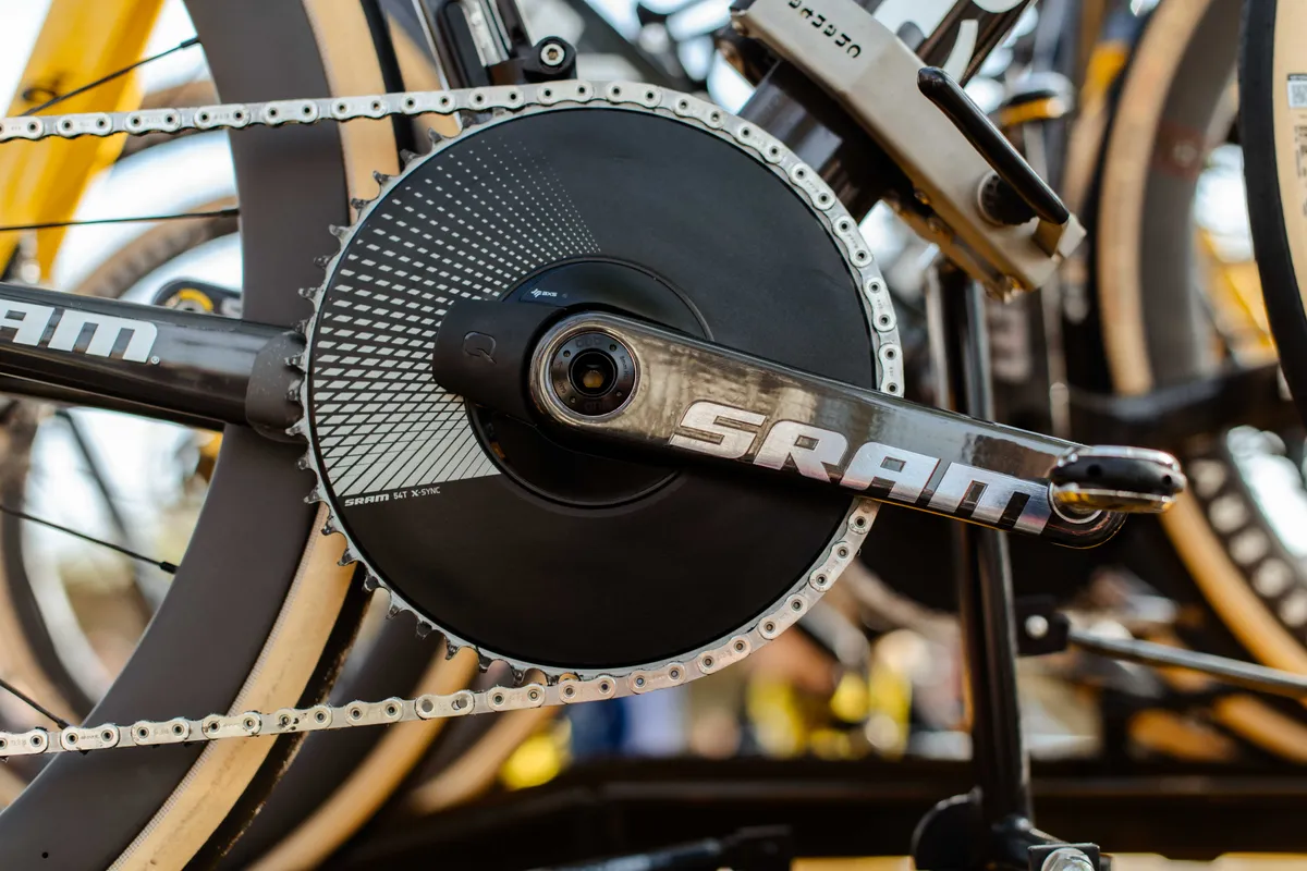 54t 1x chainring on Jumbo-Visma men's team bike for Paris-Roubaix 2023