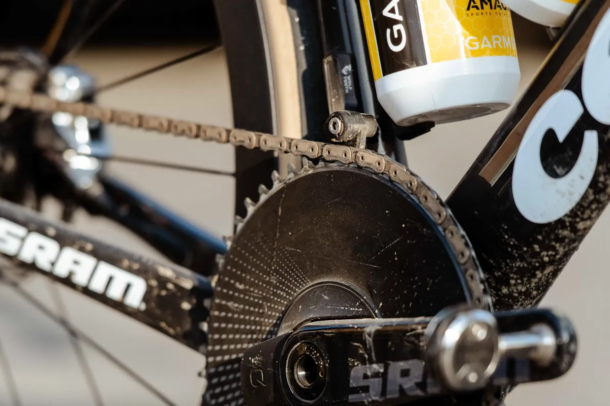 WolfTooth chain guide and 1x drivetrain on Wout van Aert's bike at Paris-Roubaix Femmes 2023