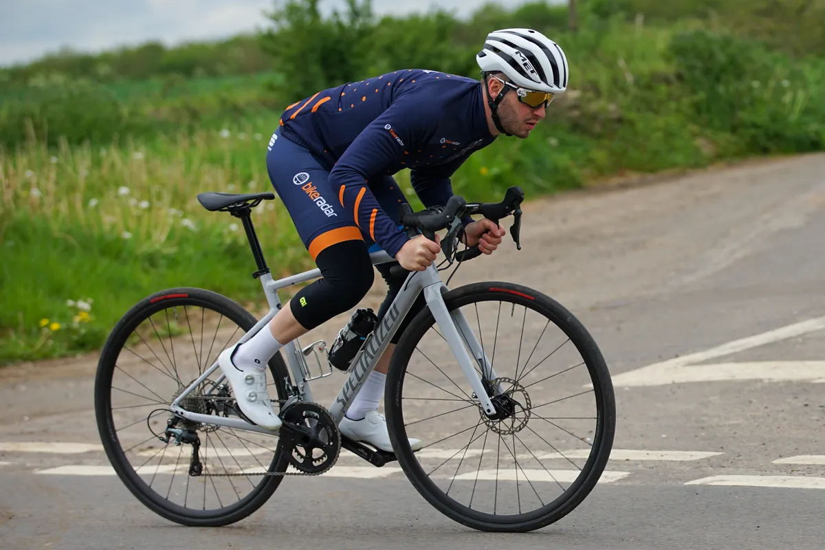 Liam Cahill rides in the drops of the 2023 Allez Sport