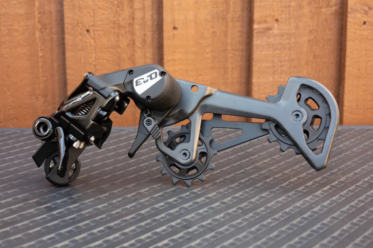 TRP EVO12 rear derailleur with clutch, hall lock, cage lock, pulley cage and jockey wheels