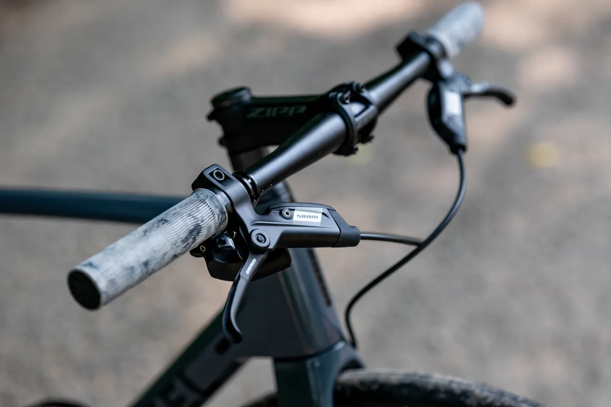 Van Rysel hybrid bike with SRAM Apex AXS groupset and flat-bar components